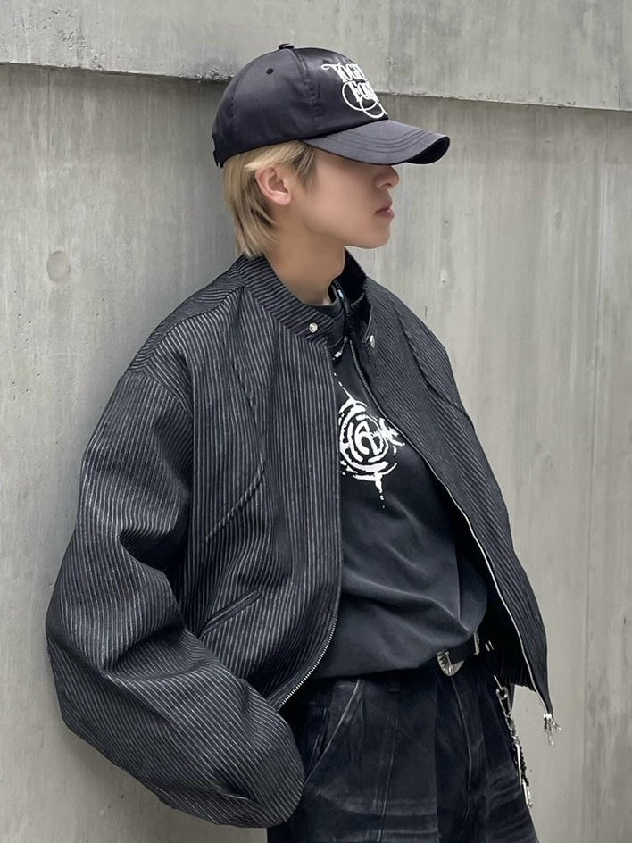 受注制【nmtc +】pin stripe denim jacket