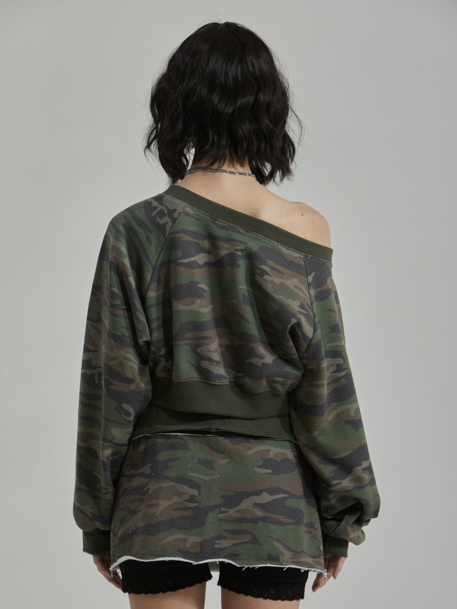 【GATELESS】CAMOUFLAGE MINI SKIRT PANTS