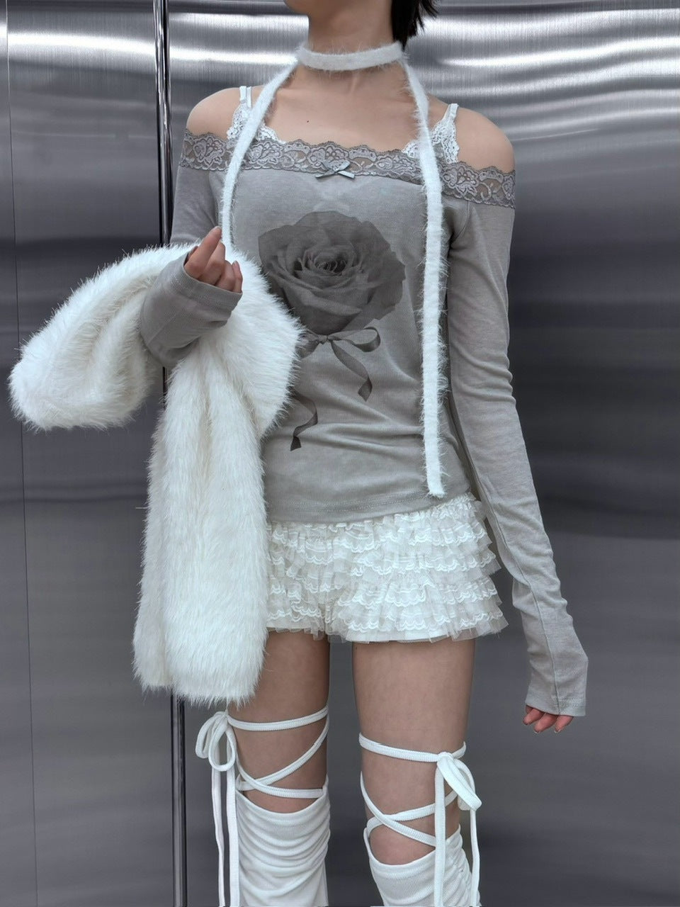 受注制【nmtc +】rose off long sleeve (3color)