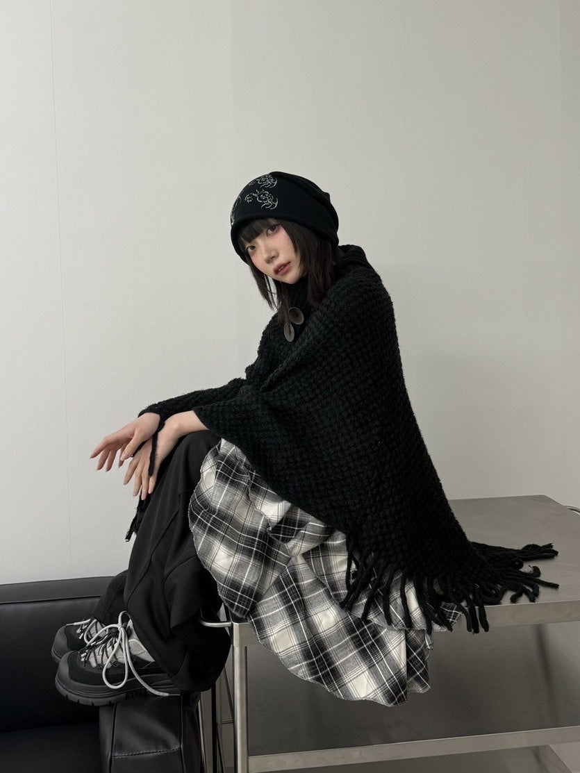 国際配送【Nerd out XU】high neck poncho (2color)