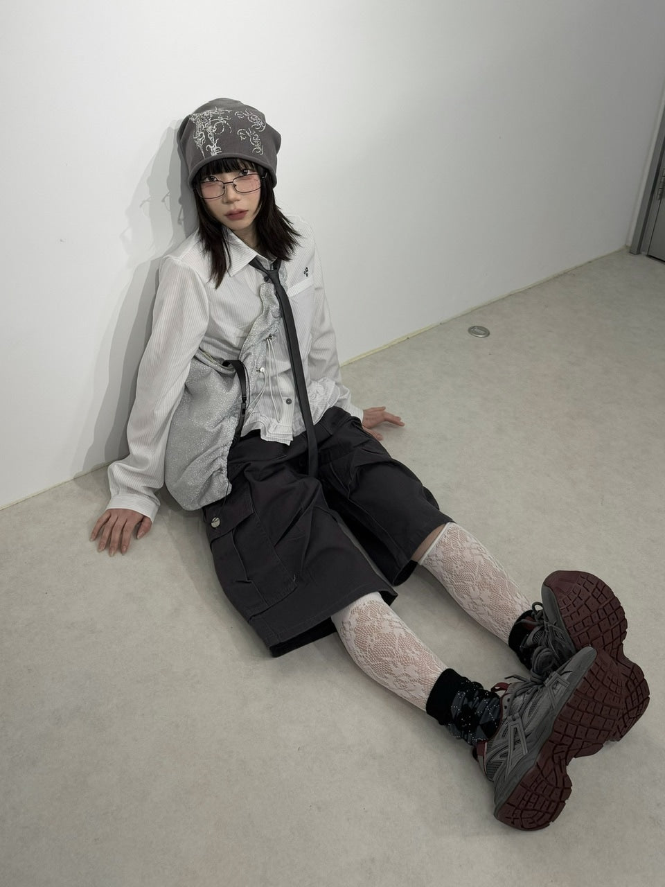 国際配送【Nerd out XU】tuck cargo half pants