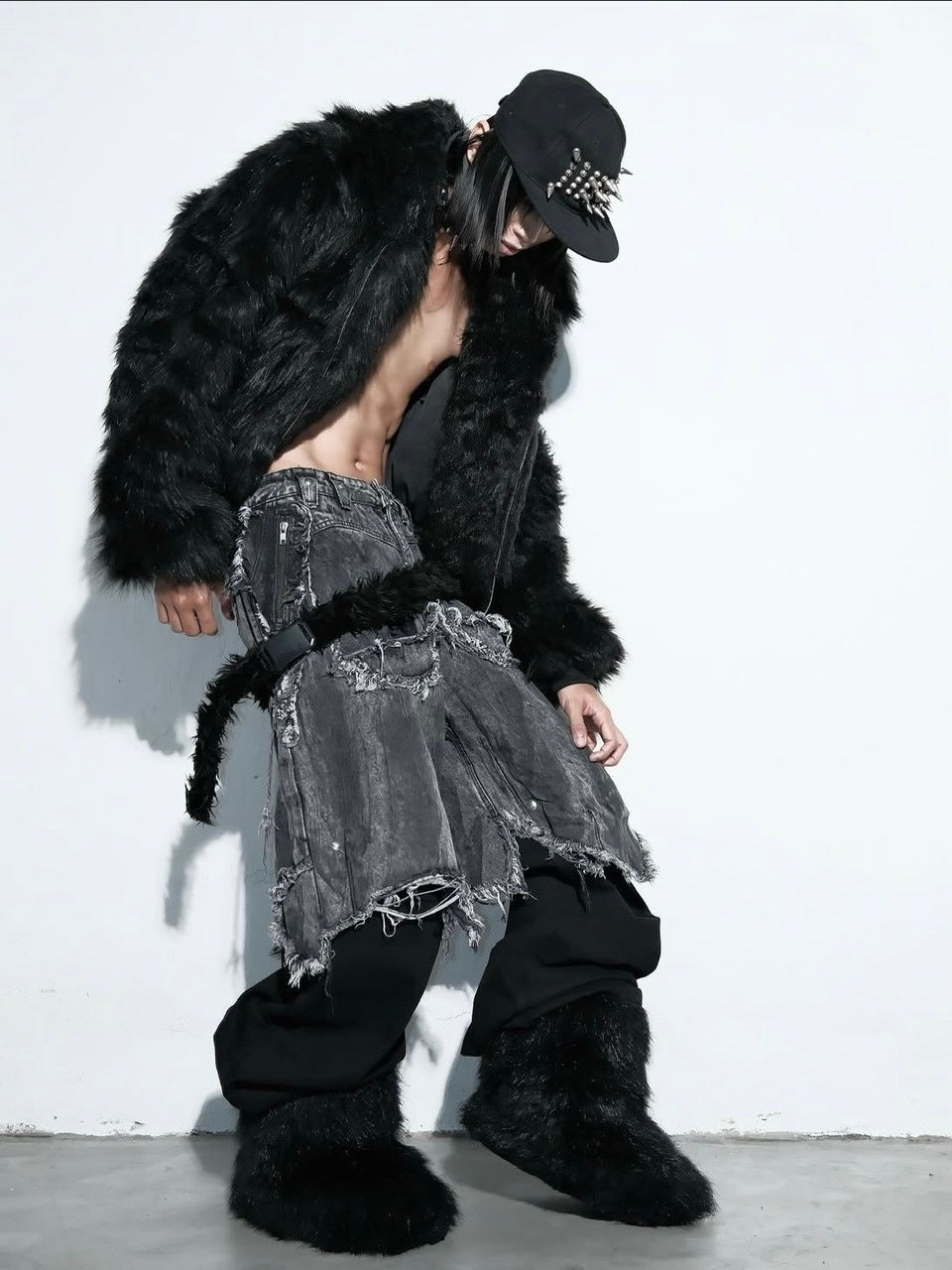 【Cozy world Wide】"005 CHAOS DREAM" WAXED GREY LAYER PANTS