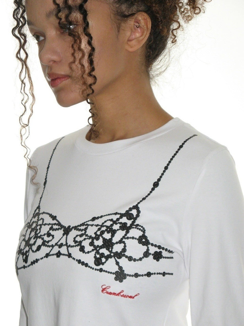 【CRANK】PEARL BUSTIER PRINTING TOP