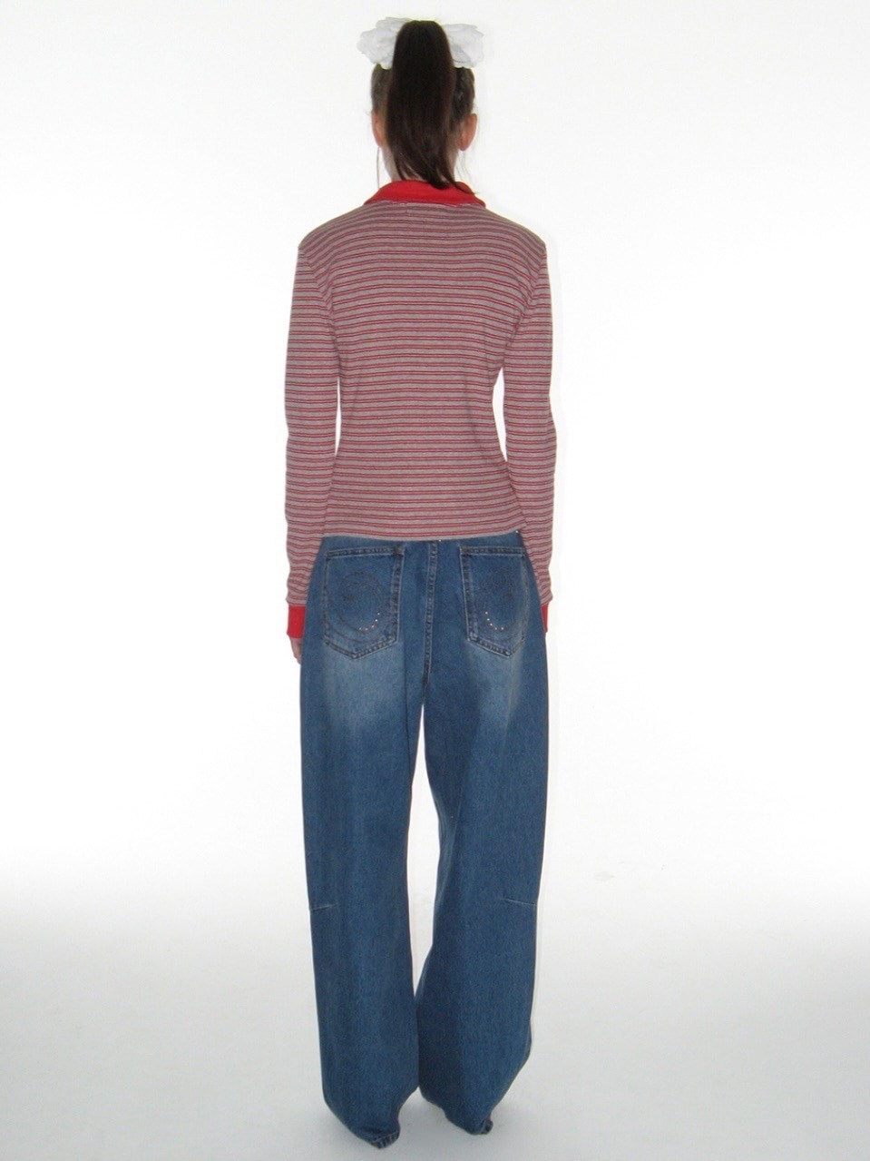 【CRANK】STUD WIDE JEANS