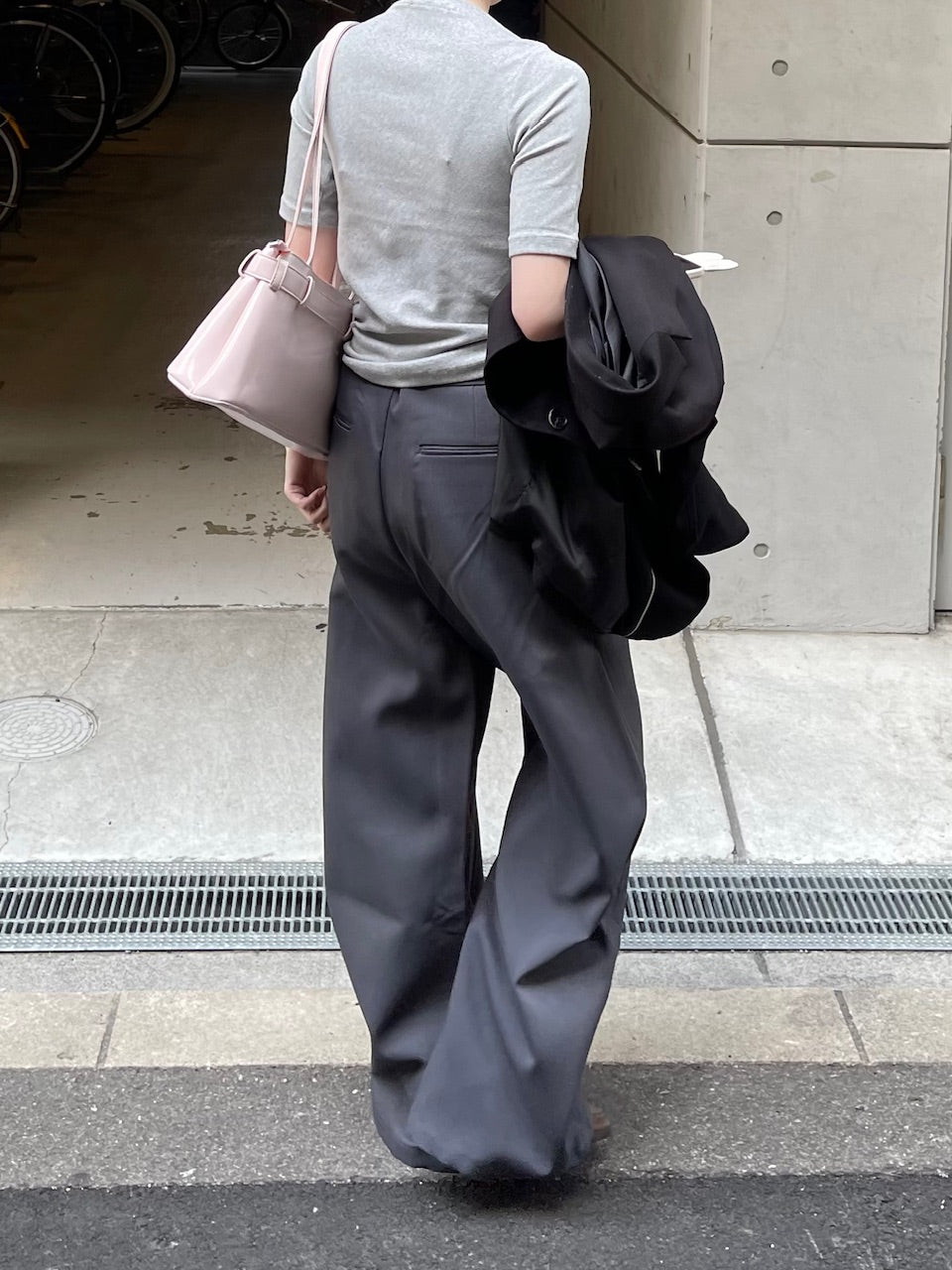 受注制【Chikashitsu +】side design wide slacks (2color)