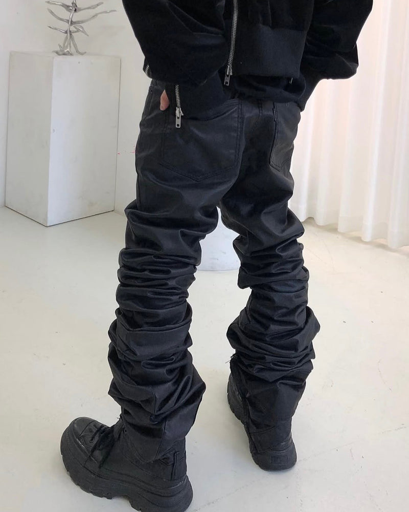 【SURGERY】surgery long length double jeans (coated black)