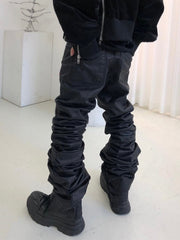 【SURGERY】surgery long length double jeans (coated black)
