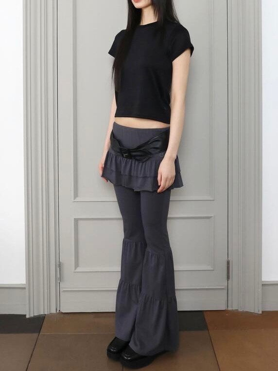 【Uglyshadow】CANCAN SHIRRING SKIRT PANTS