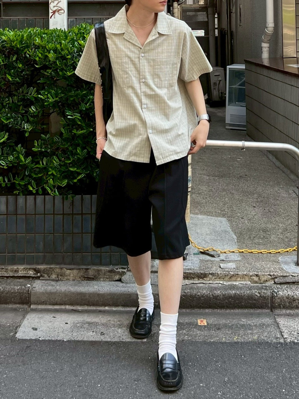 【Chikashitsu +】stitch bermuda sweat pants (2color) / 【チカシツプラス】スティッチバミューダハーフスウェットパンツ