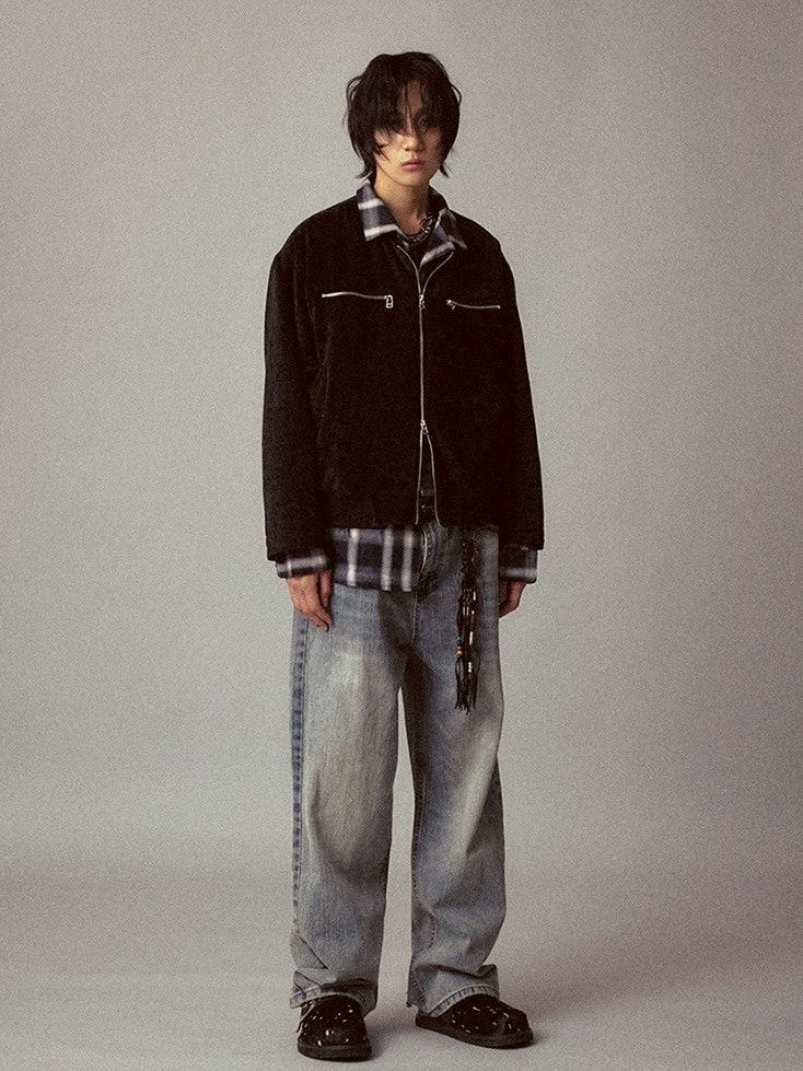 【Cord】Washed Under Cut Denim Pants