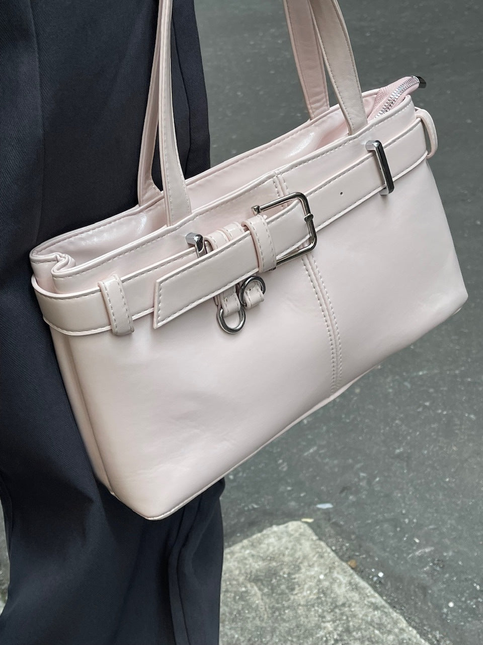 受注制【oaks】leather belt shoulder bag (3color)