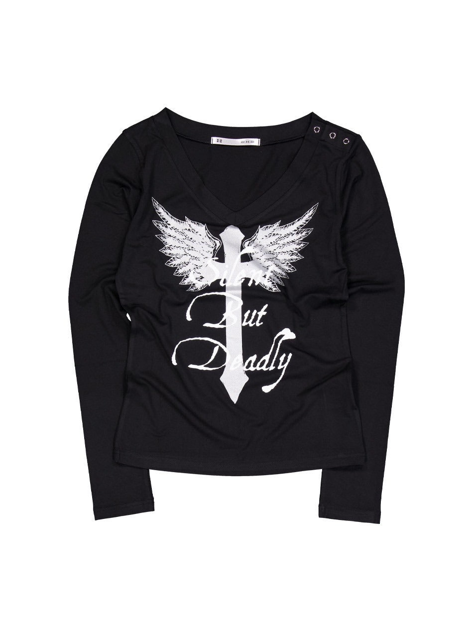 【SETUP‐EXE】V-NECK CROSS TOP