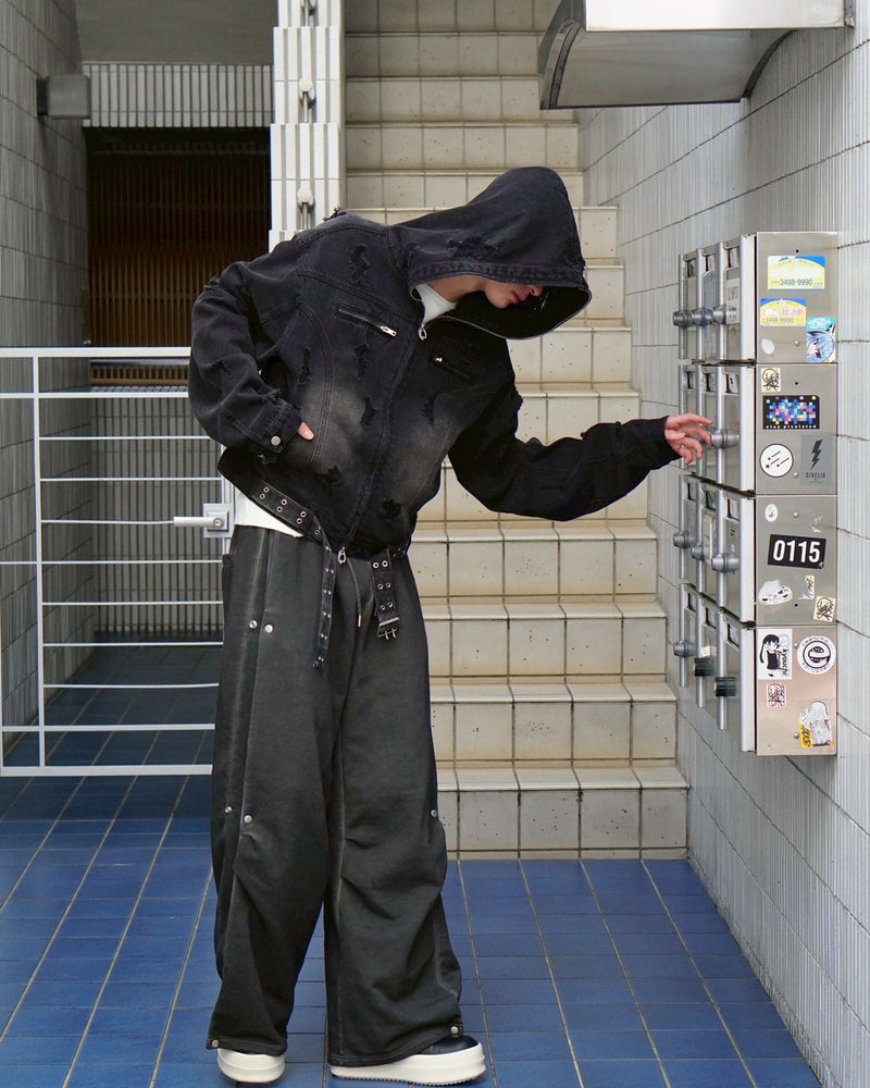 【DIG YOUR OWN GRAVE】Spray coating sweat pants
