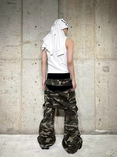 【roaringrad】ZIPPER SAGGING PANTS CAMOUFLAGE