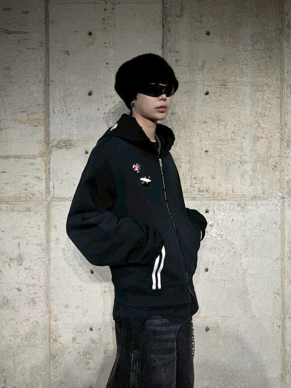 【roaringrad】WASHED HOODIE ZIP-UP 1