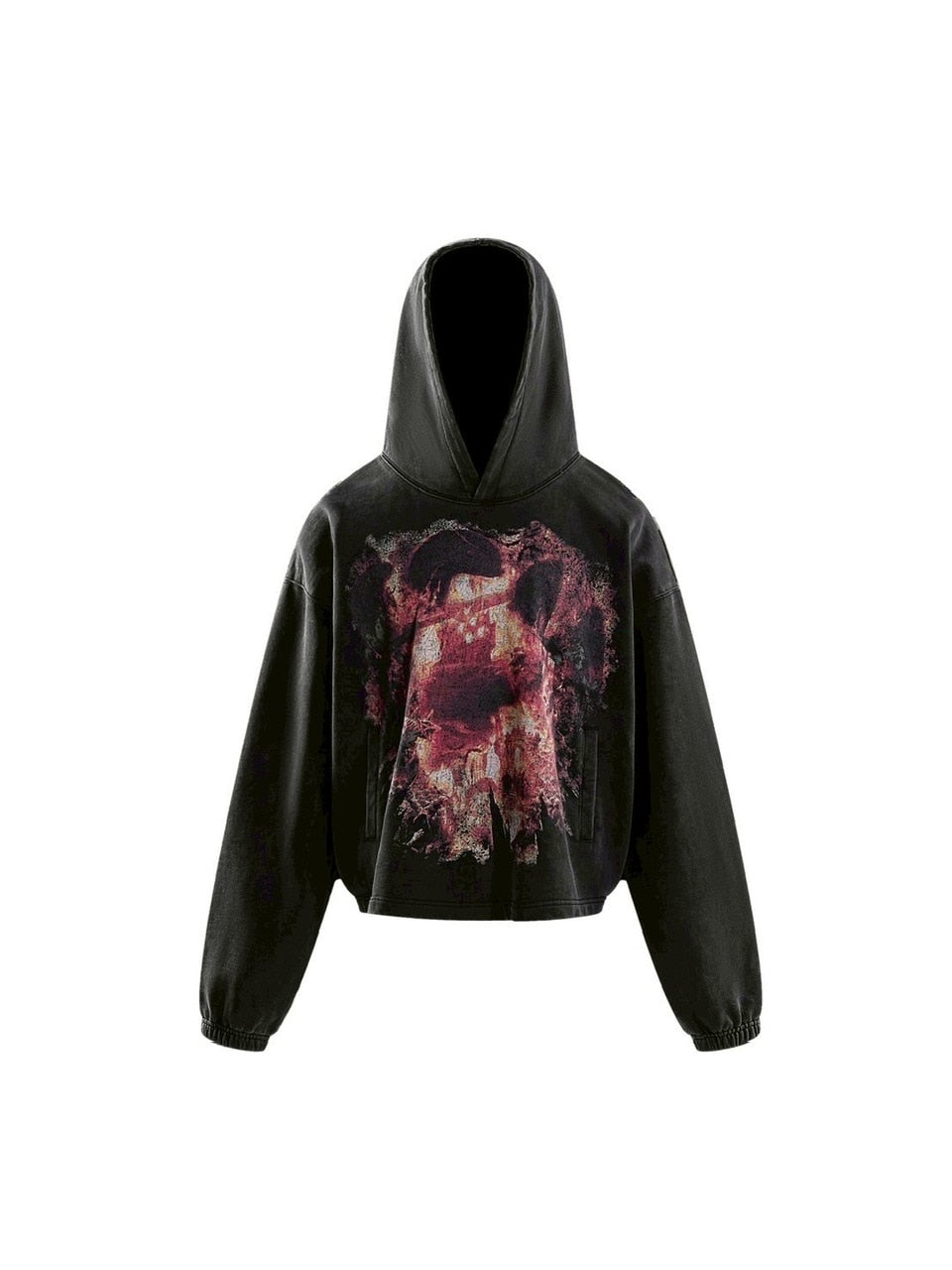 【The Boy Has No Patience】NIGHT OF THE BLOOD MOON WASHED DISTRESSED GRAPHIC HOODIE