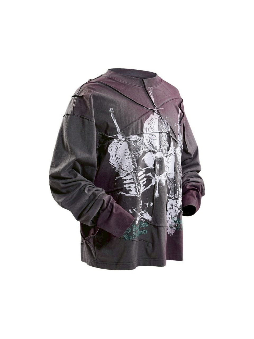 【The Boy Has No Patience】RIBBED PRINT PLEATED LONG SLEEVES