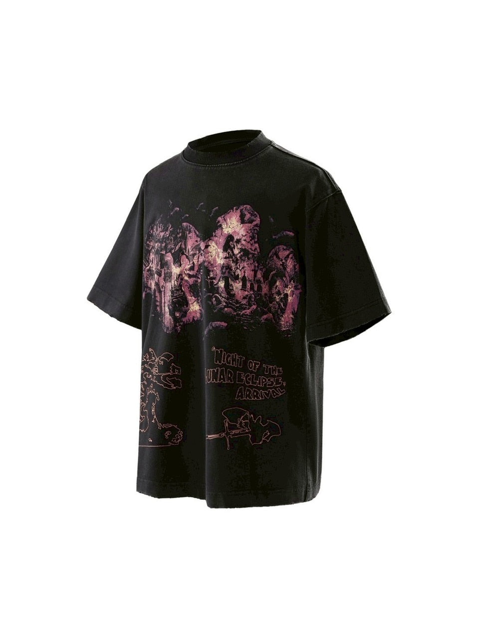 【The Boy Has No Patience】NIGHT OF THE BLOOD MOON WASHED SHORT SLEEVES