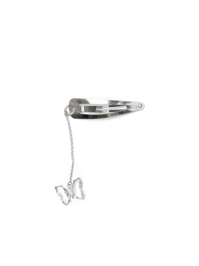 【ODDONEOUT】CRYSTAL BUTTERFLY DROP HAIR CLIP (1EA)