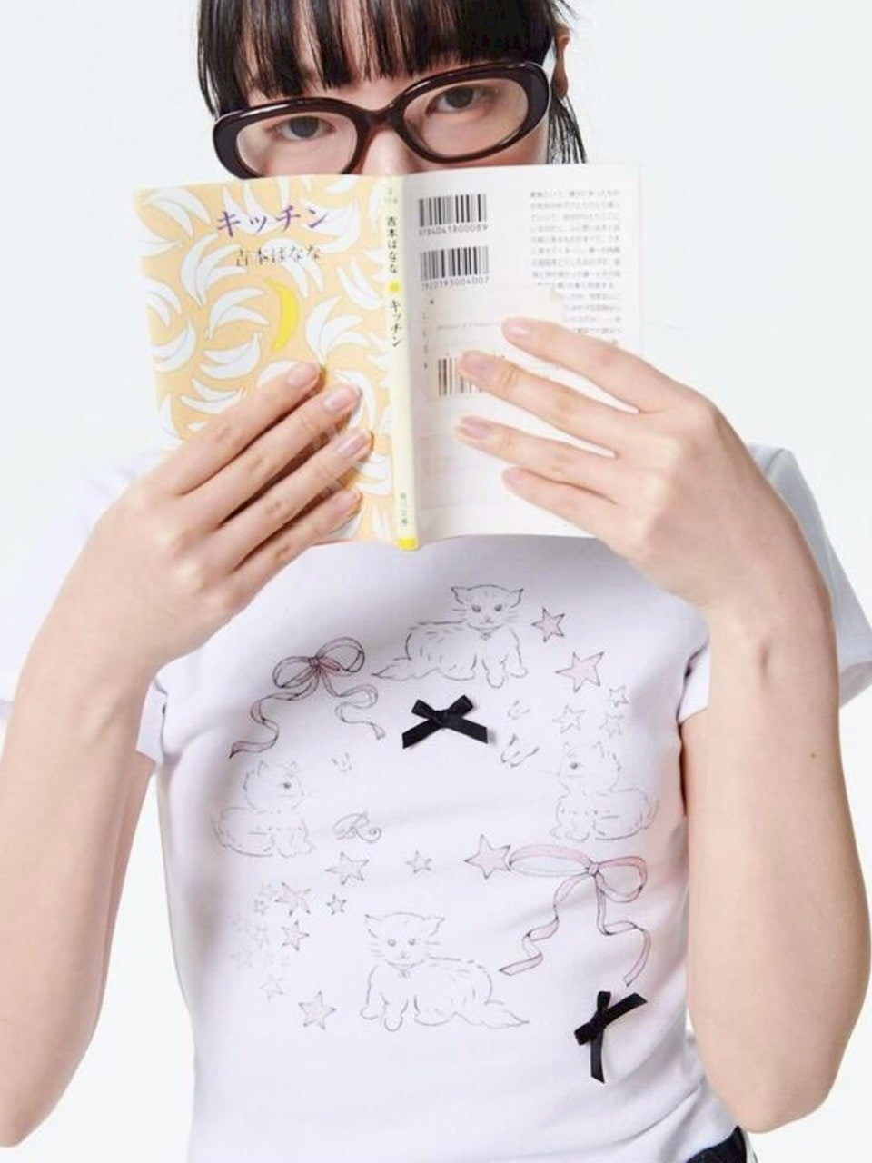 【runningHIGH】RIBBON CAT H/S TEE / 【ランニングハイ】リボンキャットプリント半袖Tシャツ