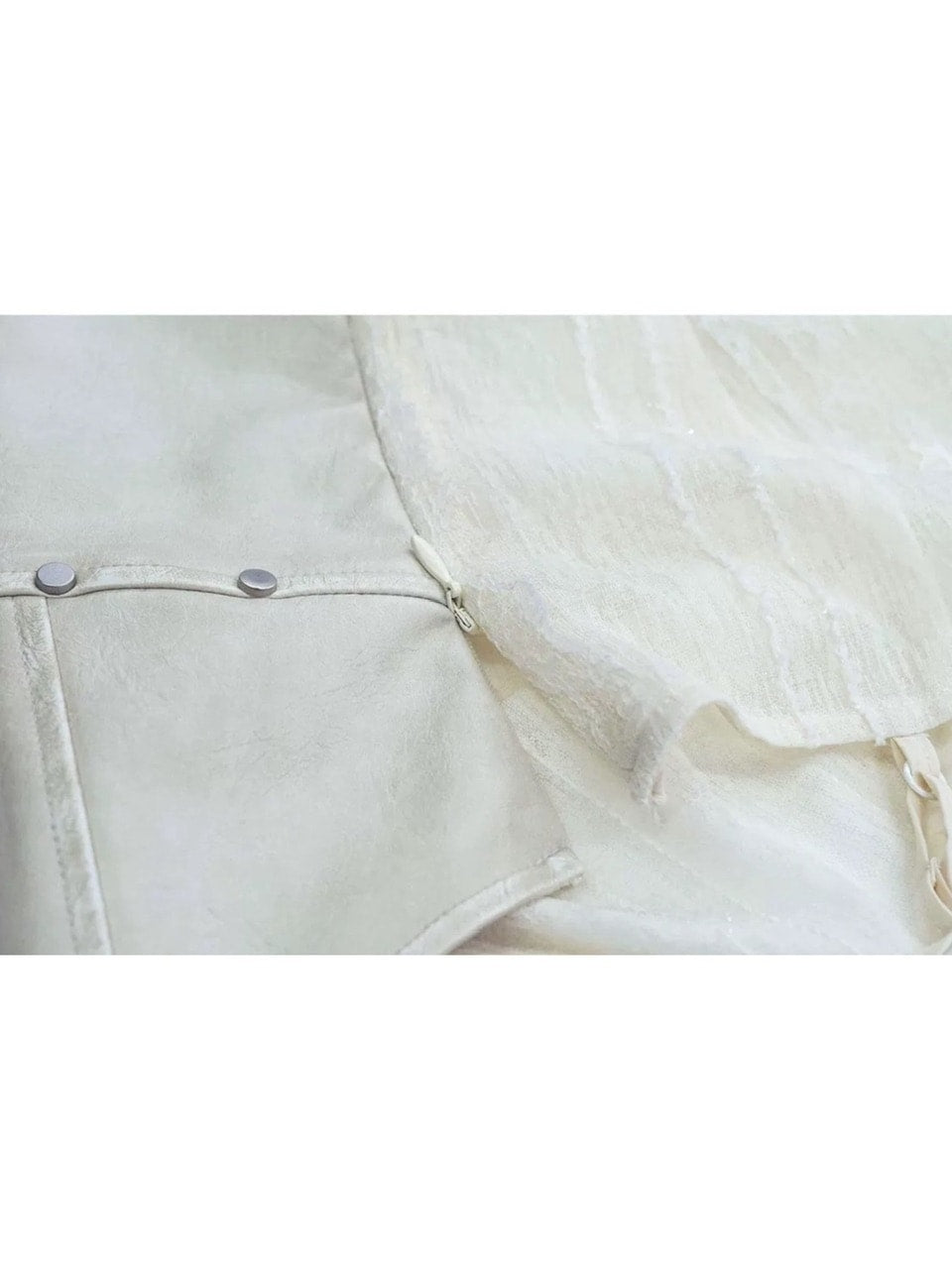 【Cest Nous】Leather lace camisole dress / 【セヌー】レザーレースシアーキャミワンピース