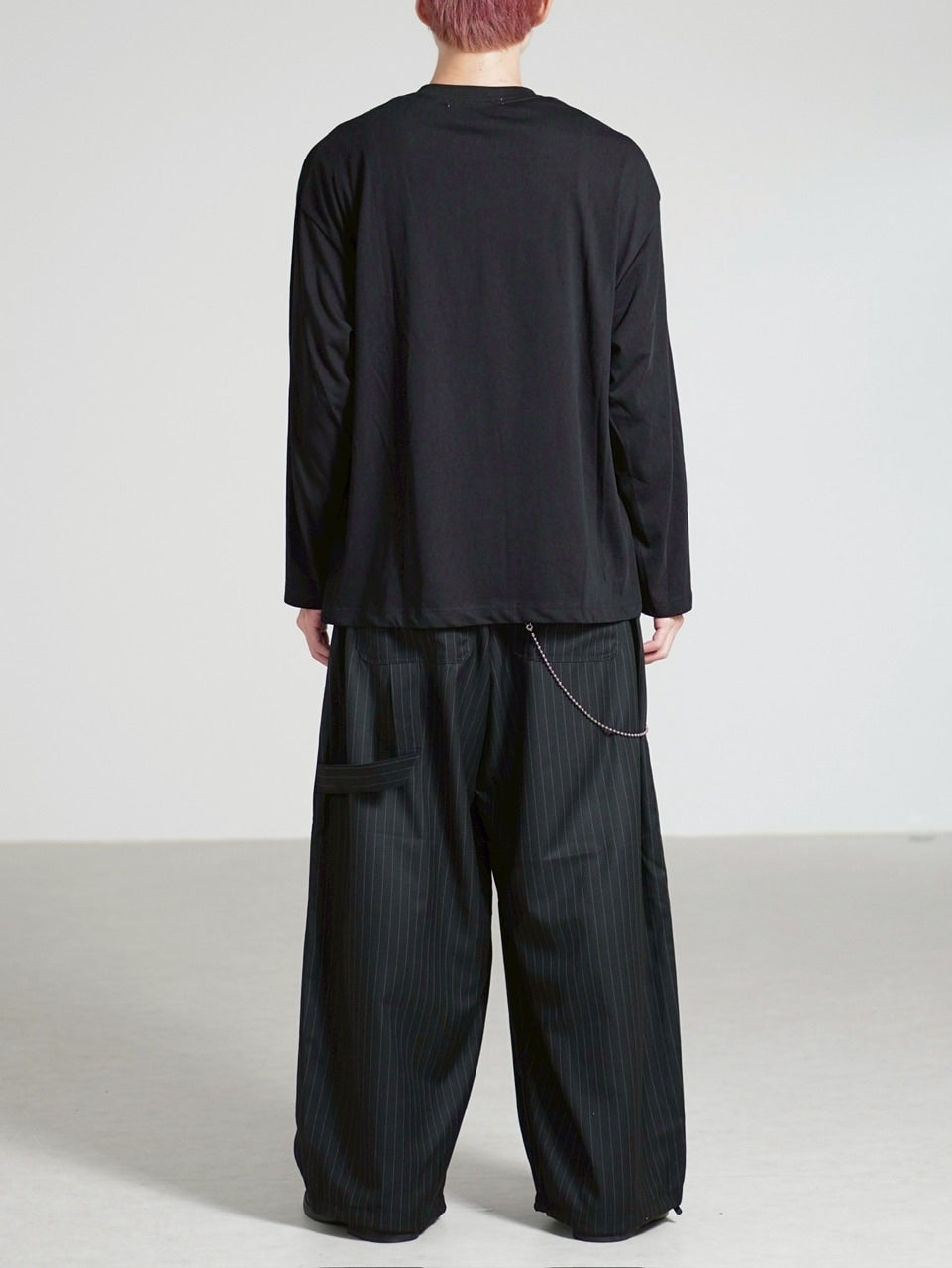 【Chikashitsu +】croque lettering long sleeve / 【チカシツプラス】モックネックレタリング長袖Tシャツ(2color)