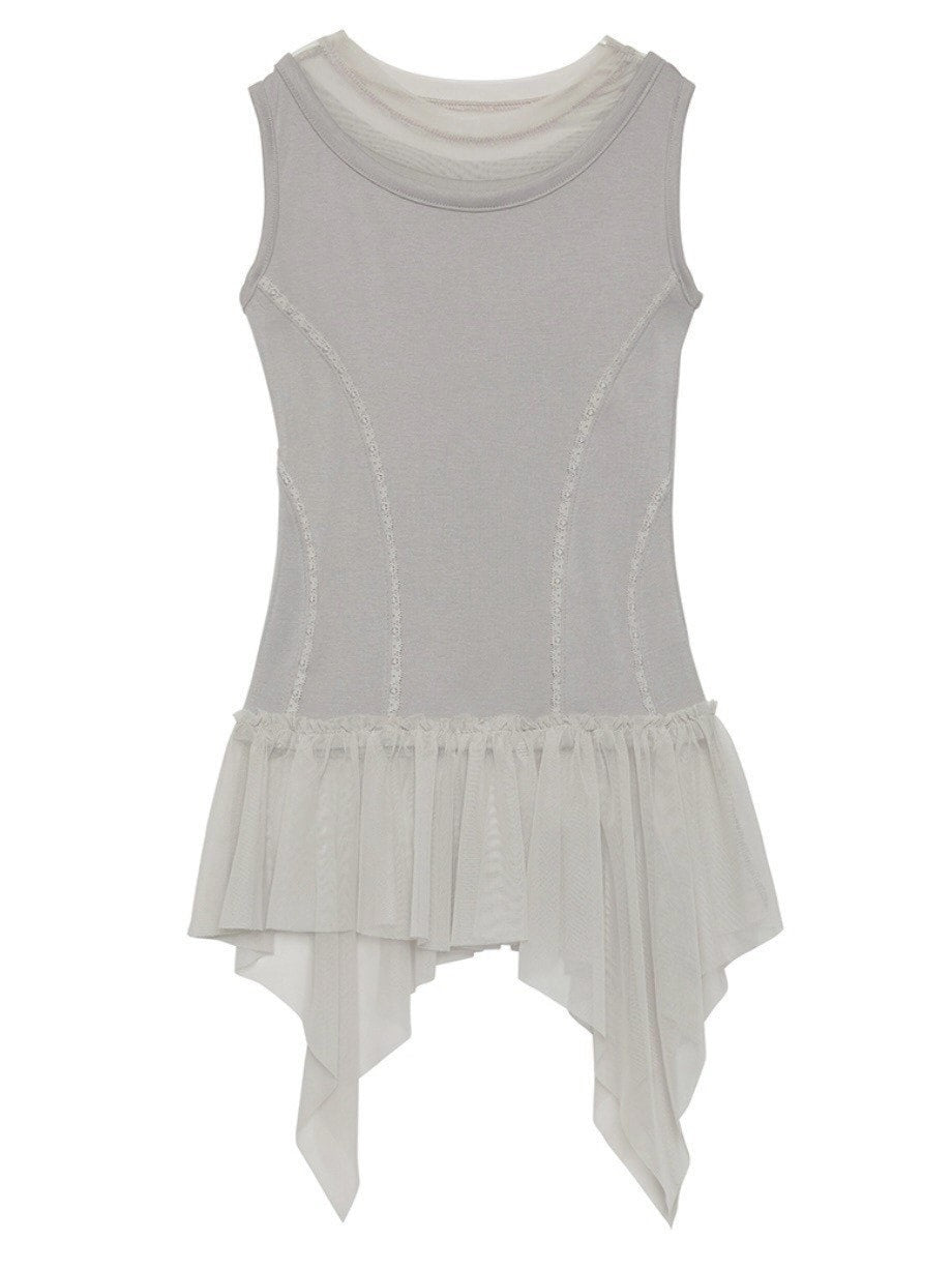 【FLAREUP】Layered Lace Frill Sleeveless