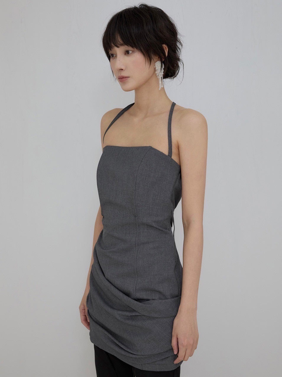 【FLAREUP】Asymmetrical Draped Dress