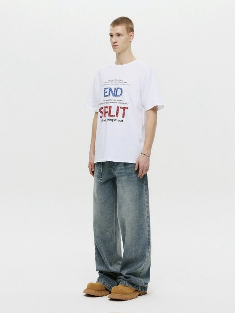 【DNSR】Deep One-Tuck Wide Denim Pants