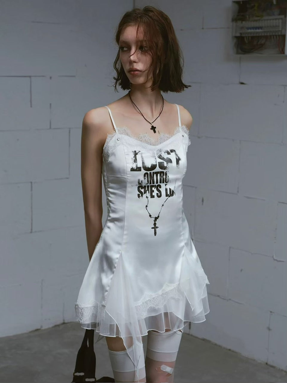 【Cest Nous】Satin Lace Camisole Dress / 【セヌー】サテンレースキャミワンピース