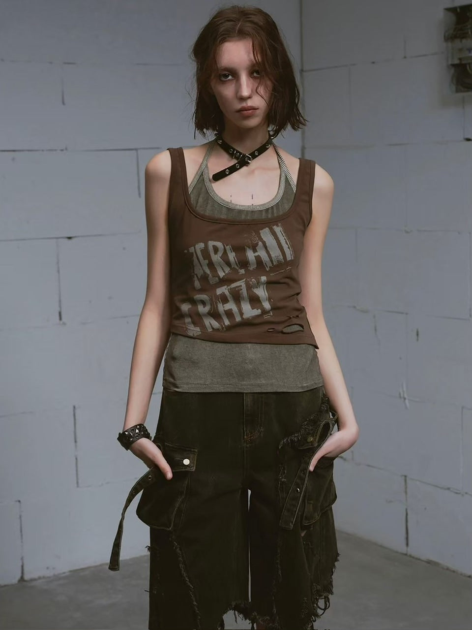 【Cest Nous】Brown Two-Piece Camisole