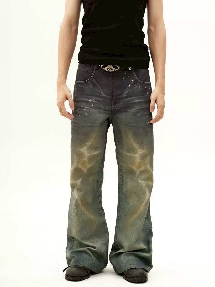 【DND4DES】OCEAN PSYCHEDELIC RHINESTONE JEANS