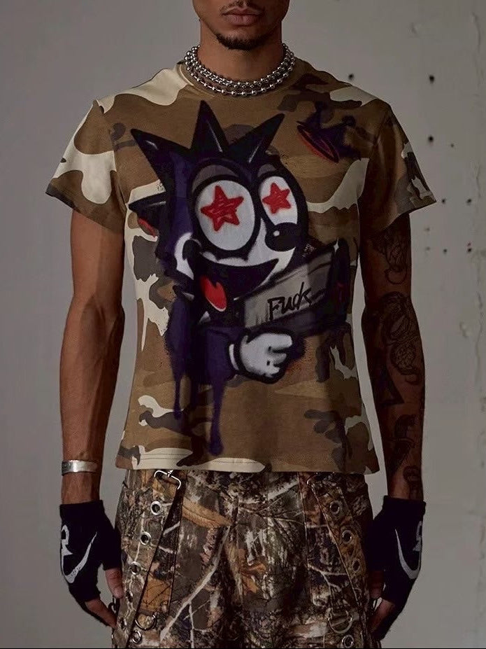 【DND4DES】BOOM! FELIX CAMO GRAFFITI TIGHT T-SHIRT