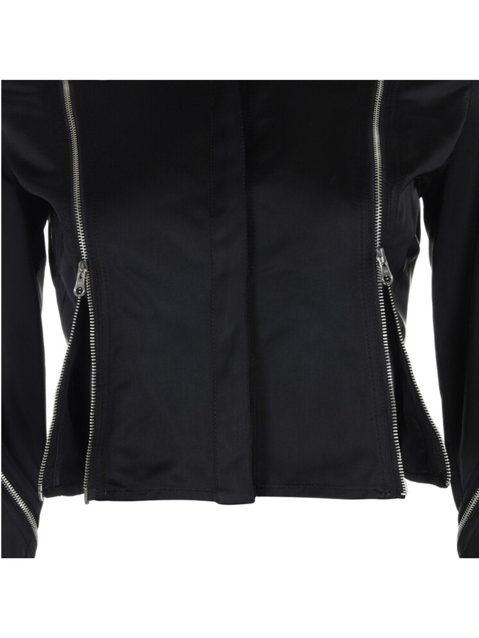 【SURGERY】balanced zippers detail crop shirts