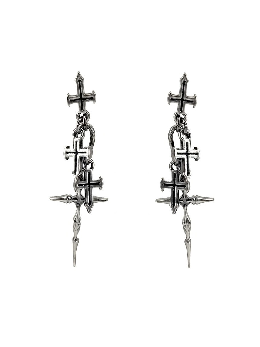 IIIMIII】Double Cross Earrings / 【イアミ】ダブルクロスピアス