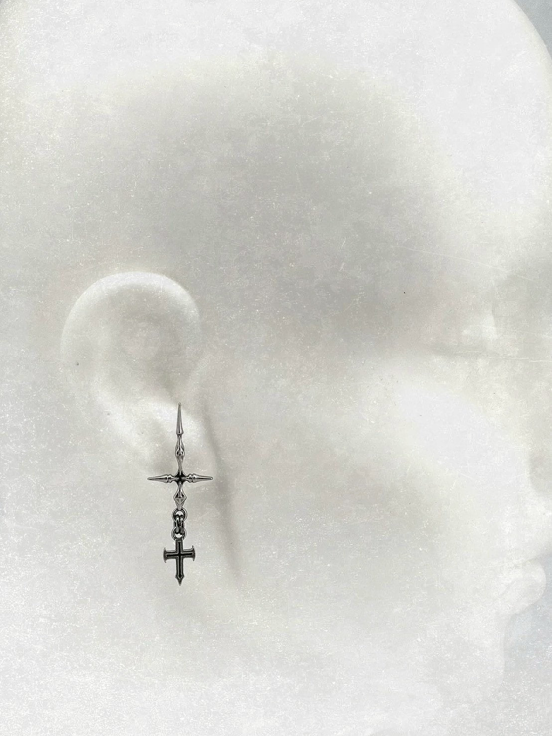 【IIIMIII】Double Cross Drop Earrings 2 / 【イアミ】ダブルクロスドロップピアス２