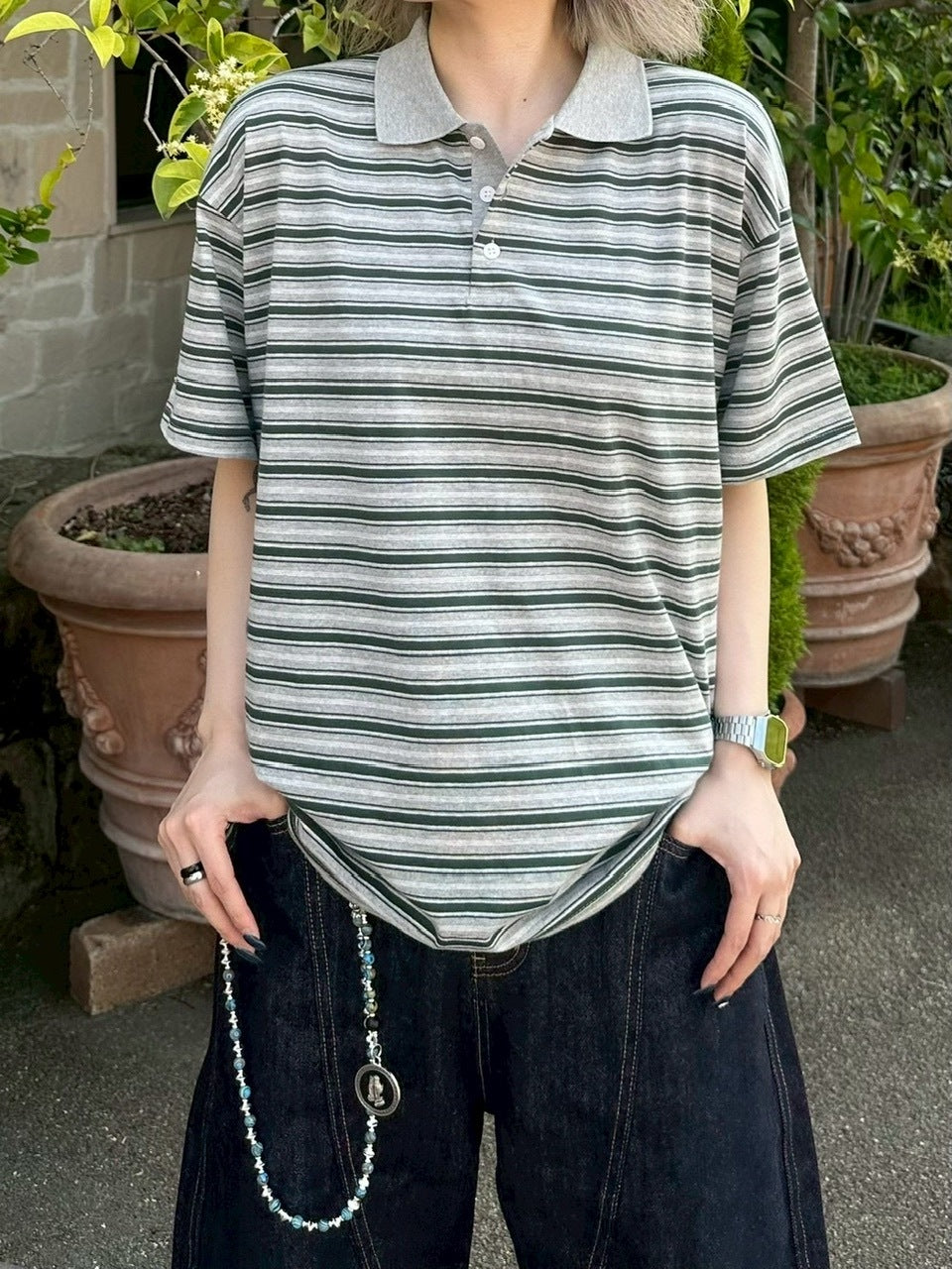 受注制【youll】cozy stripe polo tee (2color)