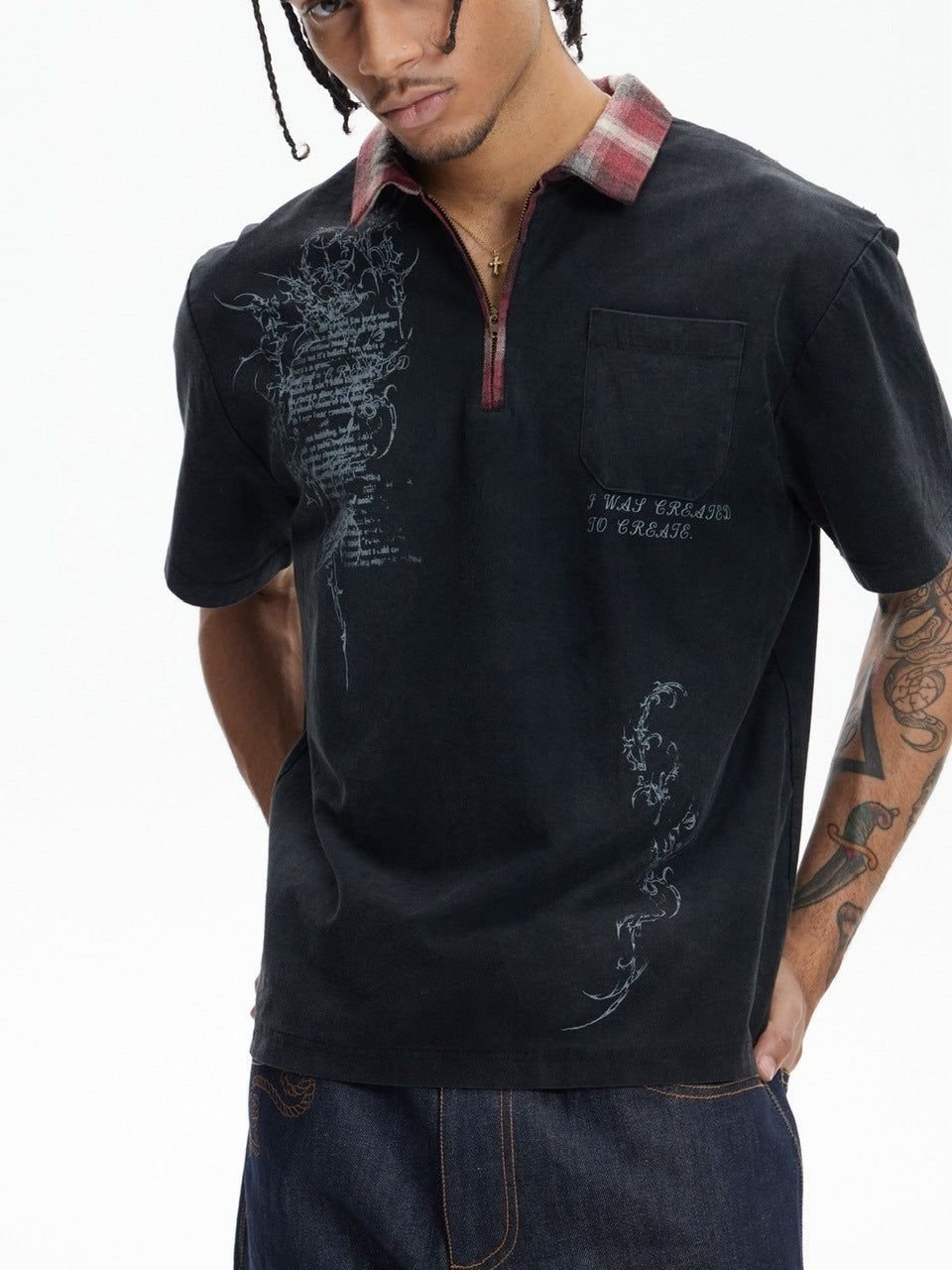 【DND4DES】RUNE ZIP-UP POLO SHIRT