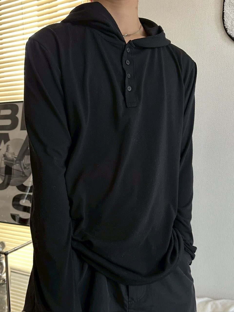 受注制【LUV CODE】hooded long sleeve tee (2color)