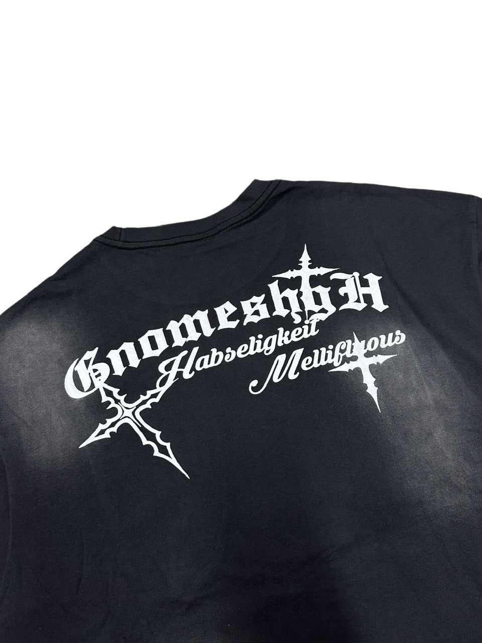 受注制【Never mind the XU】dirty cross print tee (2color) / 【ネバーマインドザエックスユー】ダーティークロスプリント半袖Tシャツ