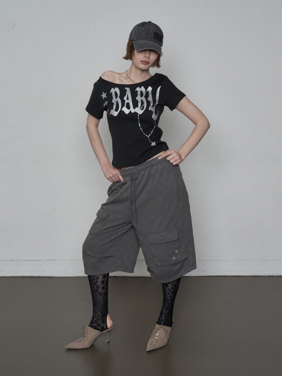 【SETUP‐EXE】BABY WIDE NECK TOP / 【セットアップエグゼ】ベイビーワイドネック半袖Tシャツ