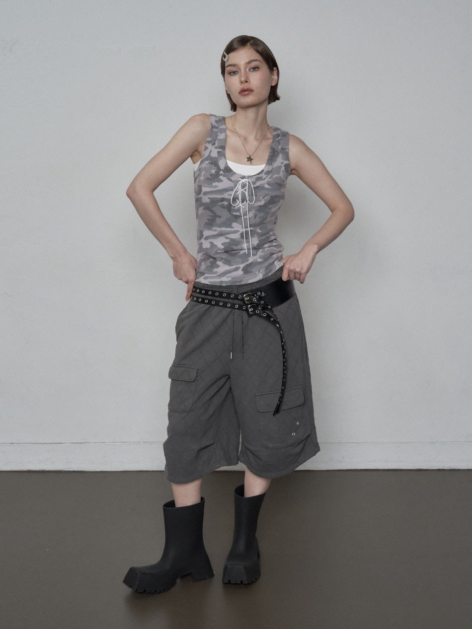 【SETUP‐EXE】CAMO RAW EDGE SLEEVELESS / 【セットアップエグゼ】カモローエッジタンクトップ