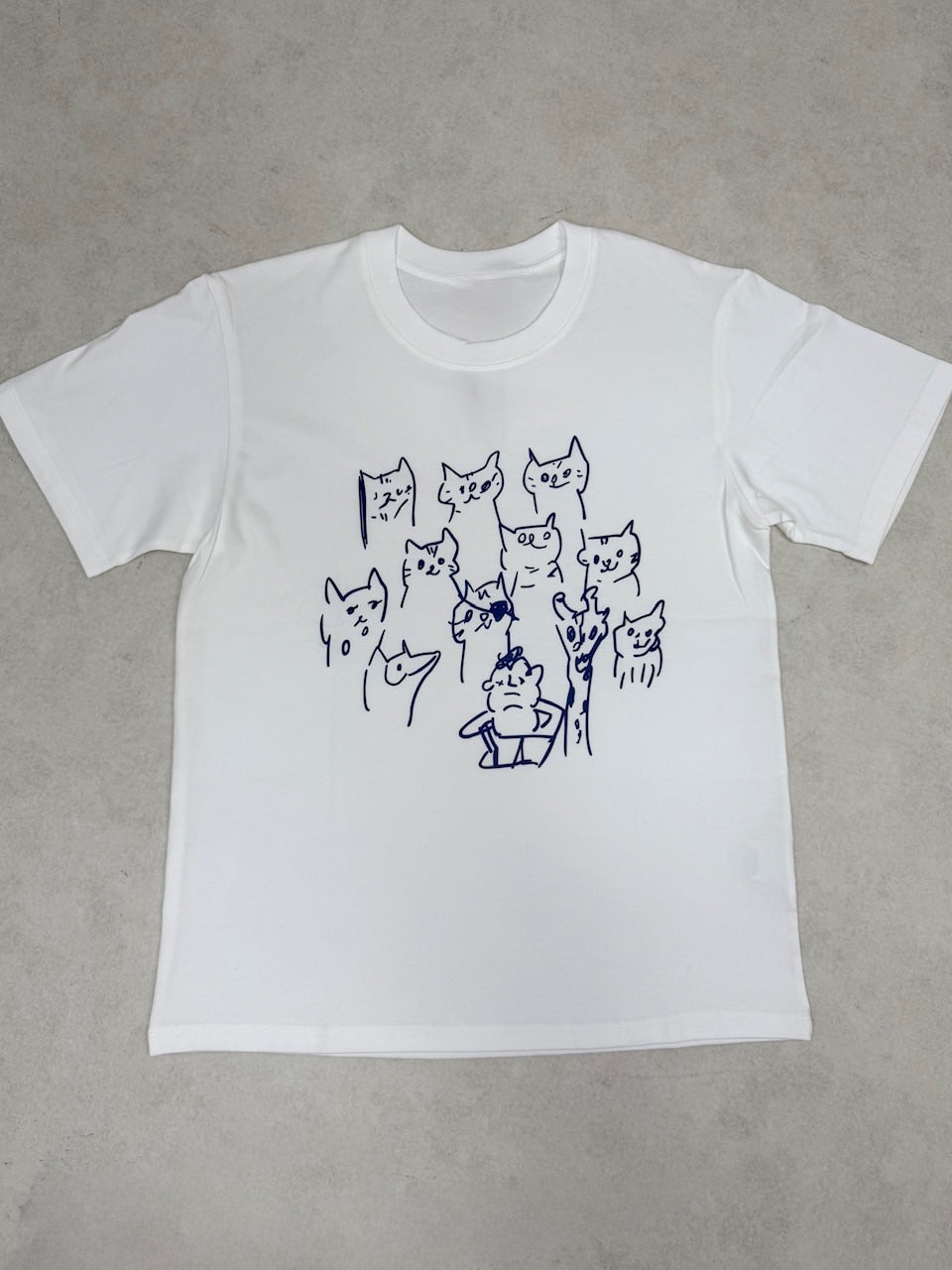国際配送【Nerd out XU】lots of neko tee / 【ナードアウトエックスユー】キャットプリント半袖Tシャツ