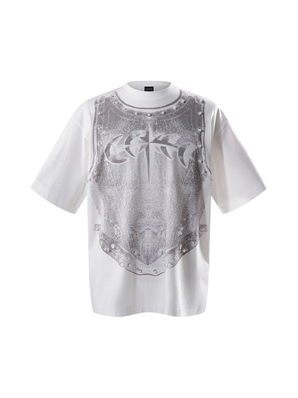 【The Boy Has No Patience】LUMINOUS DAWN PEARL ARMOR TEE / 【ザボーイハズノーペーシェンス】パールアーマーデザイン半袖Tシャツ
