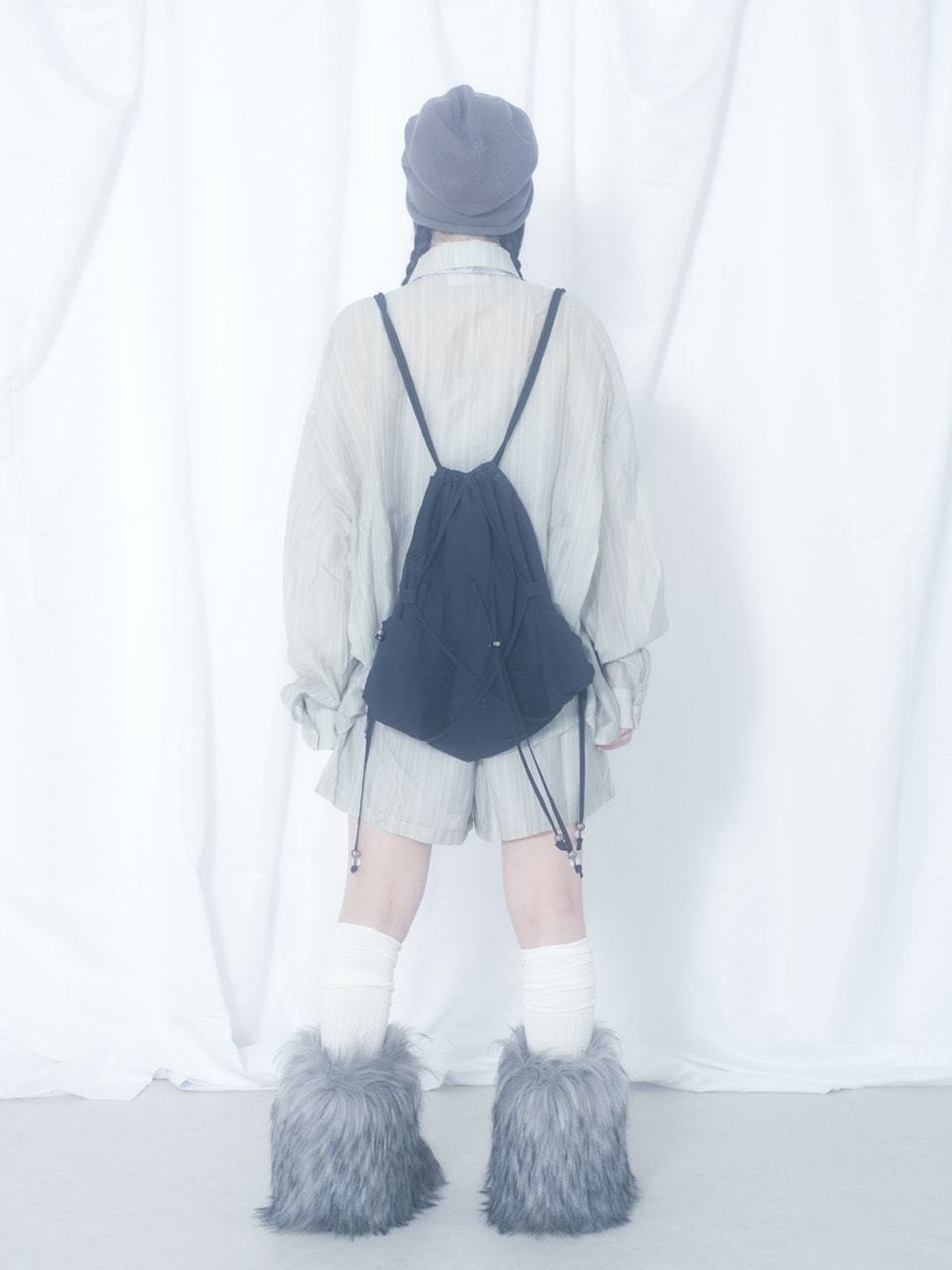 国際配送【Nerd out XU】crape sheer shorts / 【ナードアウトエックスユー】クレープシアーショートパンツ