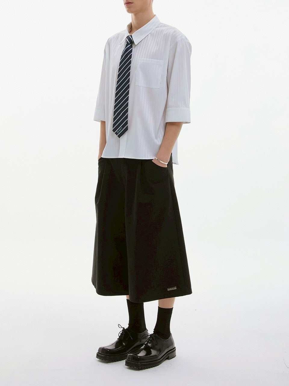 【ESC STUDIO】shaky tie chil shirt/ 【イーエスシーステュディオ】シェイキータイチル半袖シャツ