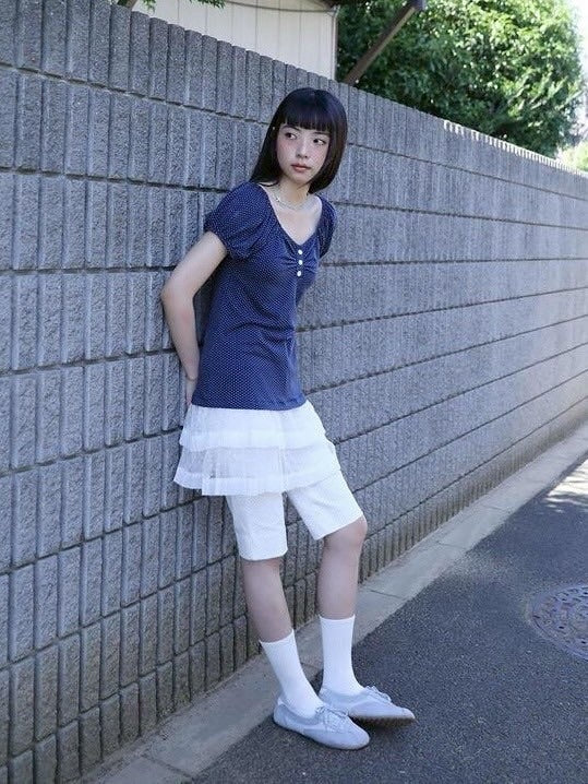 【Uglyshadow】DOTTED RUFFLE DRESS / 【アグリーシャドウ】ドットラッフルチュニック