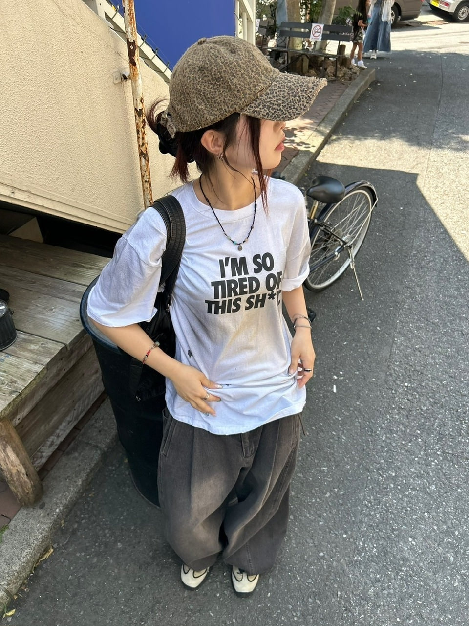 受注制【Chikashitsu +】dirty wash logo half sleeve t-shirt / 【チカシツプラス】ダーティウォッシュロゴ半袖Tシャツ (2color)