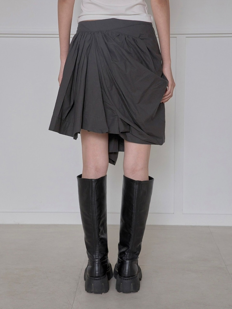 【FLAREUP】Asymmetrical Draped Layered Skirt
