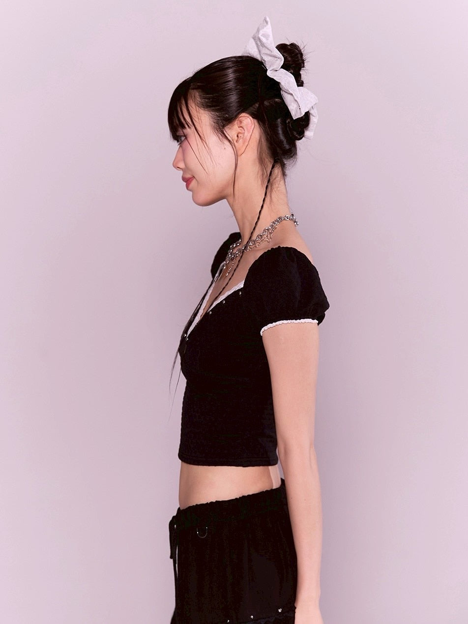 【CHERRYQUIRI】ribbon shape lace scrunchie